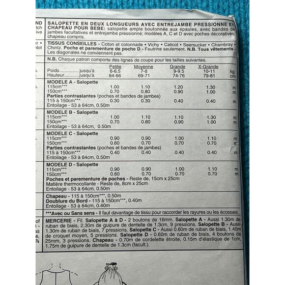 McCalls 8294 Sewing pattern baby romper with snap crotch - Picture 5 of 6